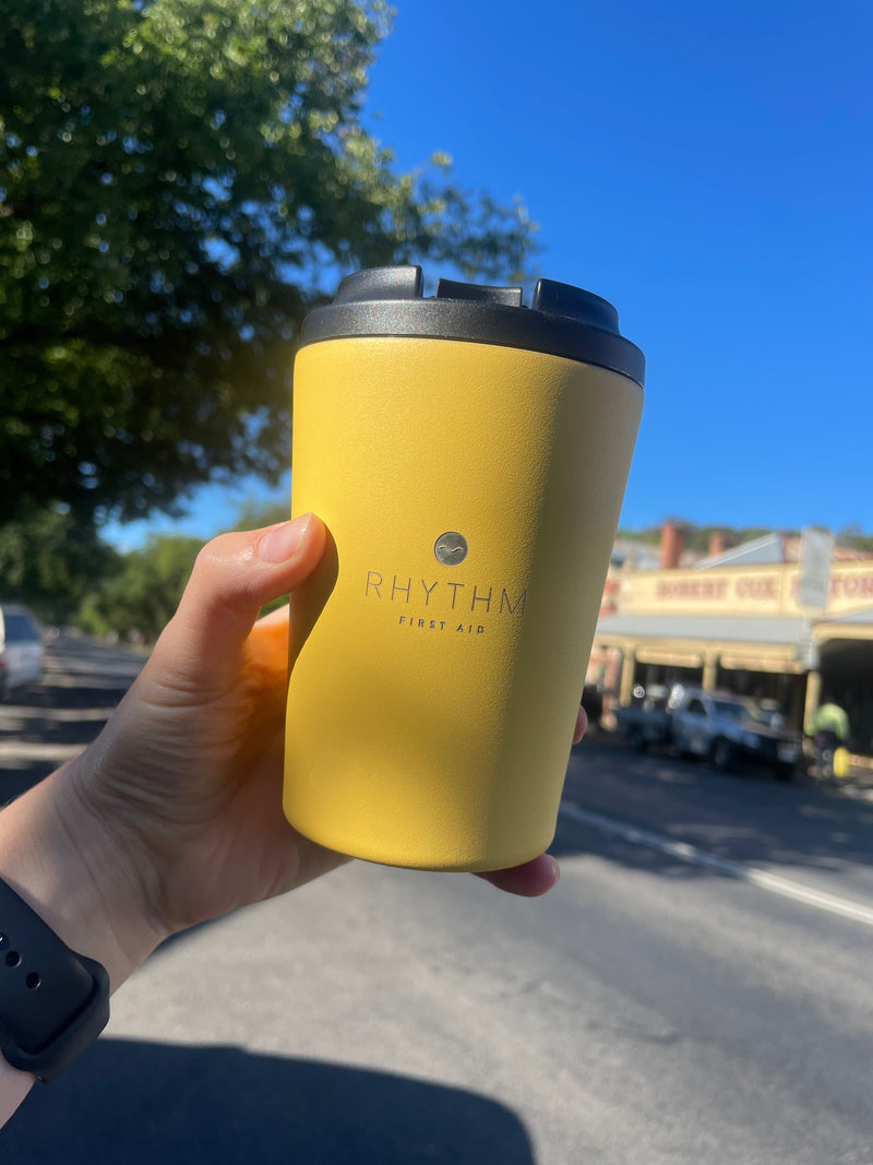 Fressko Rhythm First Aid Reusable Camino Coffee Cup - Canary  in the street