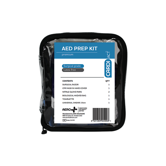 CARDIACT AED Premium Prep Kit 14 x 16 x 6cm front of pack