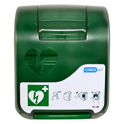 Alarmed Outdoor AED Cabinet CC-90 front of cabinet