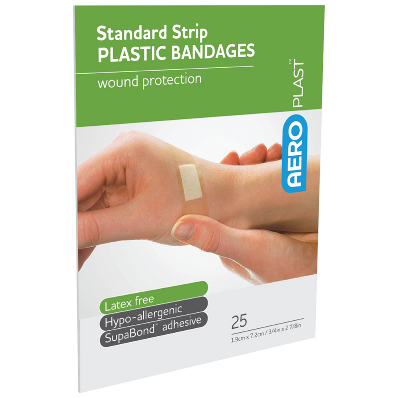AEROPLAST Plastic Standard Strip 7.2 x 1.9cm Pack 25