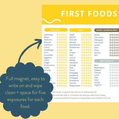 First Foods Tracker Magnet - Easy to wipe