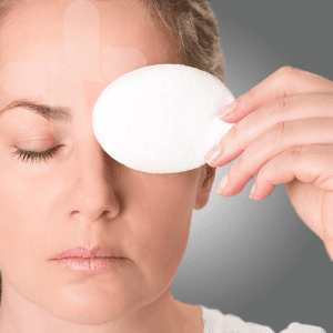 AEROPAD Non-Adherent Eye Pads 5.5cm x 7.7cm dressing on eye