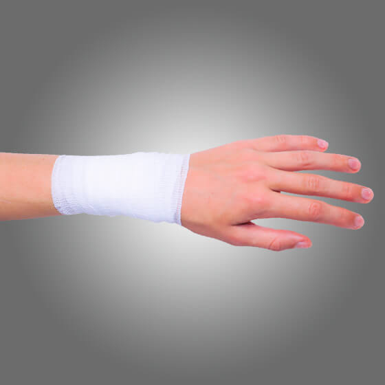 Conforming Bandage 7.5cm x 4m bandage on arm