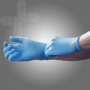 AEROGLOVE Large Nitrile Powder-Free Gloves Pair/2 gloves on hands