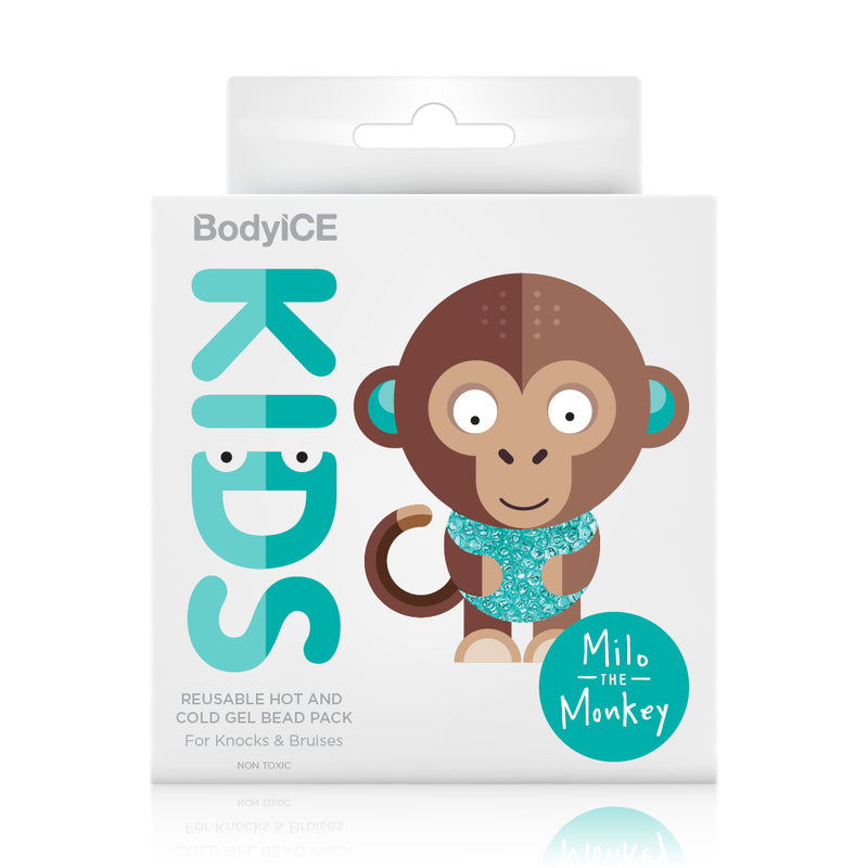 Copy of BODYICE Kids ice and heat pack - MILO THE MONKEY Front of package